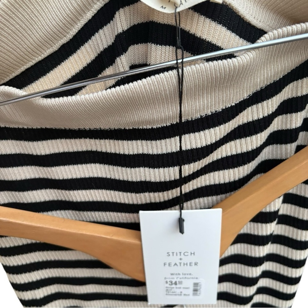 Stitch and Feather NWT Striped Black and Tan Knit Skirt I Size: M - Picture 6 of 7